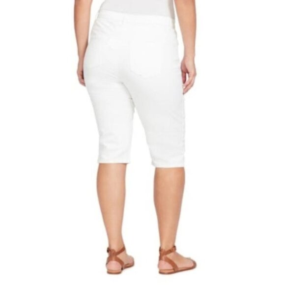 Gloria Vanderbilt Womens White High Rise Skimmer Capris Jeans Plus Sz 24W New - Picture 2 of 8